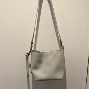 Angela Roi Elegant light gray Leather Shoulder Bag